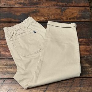 BRAND NEW—GAP CUFFED KHAKI PANTS WITH ELASTIC AND BELT LOOP WAIST.